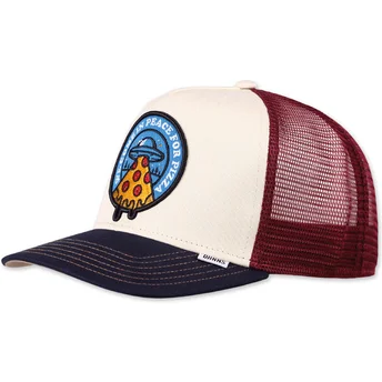 Čepice zaoblená béžová snapback Food Peace Pizza HFT Djinns