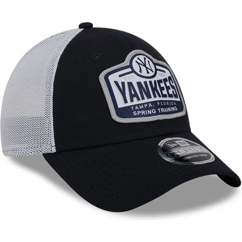 new-era-new-york-yankees-mlb-9forty-stretch-snap-tab-trucker-cap-in-marineblau-und-weiss