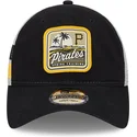 schwarze-und-weisse-trucker-kappe-9twenty-stripe-der-pittsburgh-pirates-mlb-von-new-era