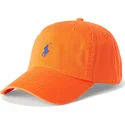 verstellbare-orangefarbene-baseballkappe-mit-gebogenem-schirm-und-blauem-logo-aus-baumwollchino-classic-sport-von-polo-ralph-lau