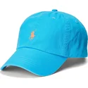 verstellbare-blaue-kappe-mit-gebogenem-schirm-und-orangefarbenem-logo-aus-baumwoll-chino-classic-sport-von-polo-ralph-lauren