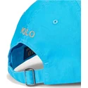 verstellbare-blaue-kappe-mit-gebogenem-schirm-und-orangefarbenem-logo-aus-baumwoll-chino-classic-sport-von-polo-ralph-lauren