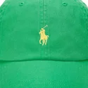 polo-ralph-lauren-curved-brim-yellow-logo-cotton-chino-classic-sport-green-adjustable-cap