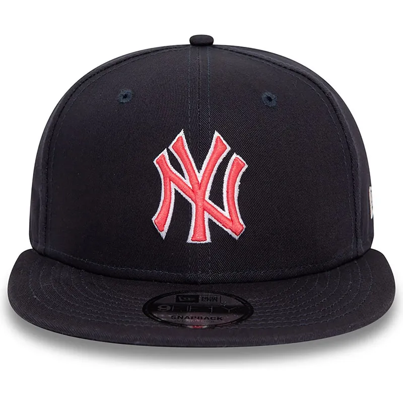 new-era-new-york-yankees-mlb-9fifty-outline-snapback-kappe-in-marineblau-mit-rotem-logo