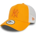 new-era-mlb-new-york-yankees-a-frame-league-essential-orange-weisse-trucker-kappe-mit-orangefarbenem-logo