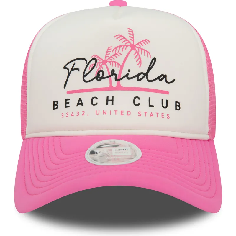 cepice-zaoblena-ruzova-snapback-a-frame-foam-front-florida-beach-club-new-era
