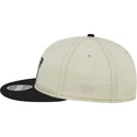 beige-und-schwarze-verstellbare-flatcap-9fifty-retro-crown-denim-der-oakland-raiders-nfl-von-new-era