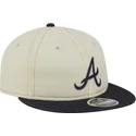 beige-und-marineblaue-flache-9fifty-retro-crown-denim-kappe-der-atlanta-braves-mlb-von-new-era