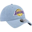 los-angeles-lakers-nba-9twenty-washed-denim-verstellbare-blaue-kappe-von-new-era