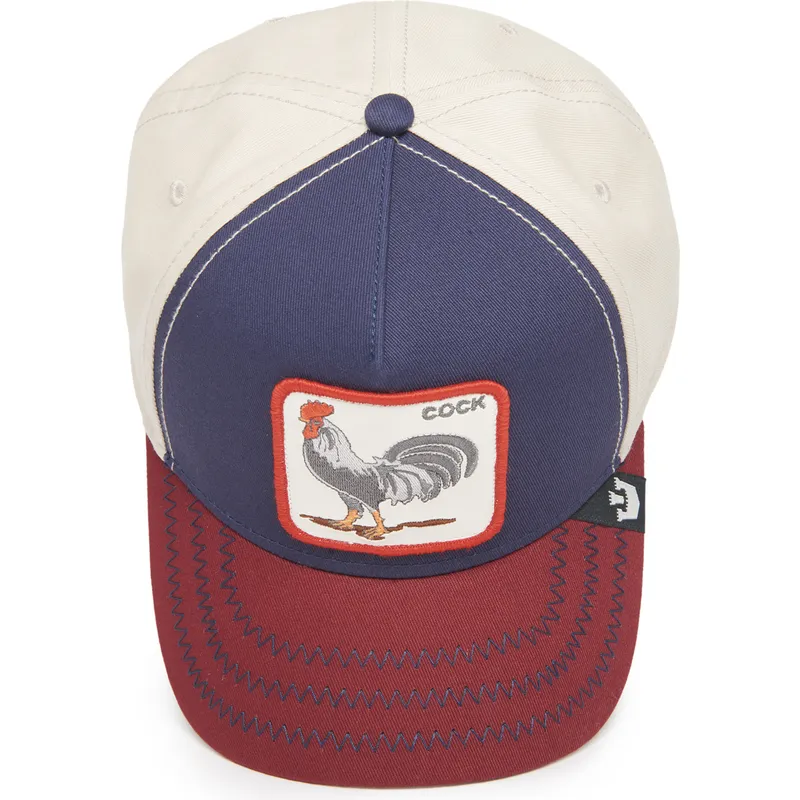 cepice-zaoblena-vicebarevna-snapback-cock-all-american-rooster-100-the-farm-all-over-canvas-the-farm-goorin-bros