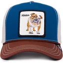 goorin-bros-tough-bully-100-the-farm-all-over-canvas-snapback-kappe-mit-gebogenem-schirm-in-blau-weiss-und-braun-mit-bulldoggenm
