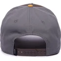 goorin-bros-lone-wolf-100-the-farm-all-over-canvas-snapback-kappe-mit-gebogenem-schirm-in-braun-grau-und-orange