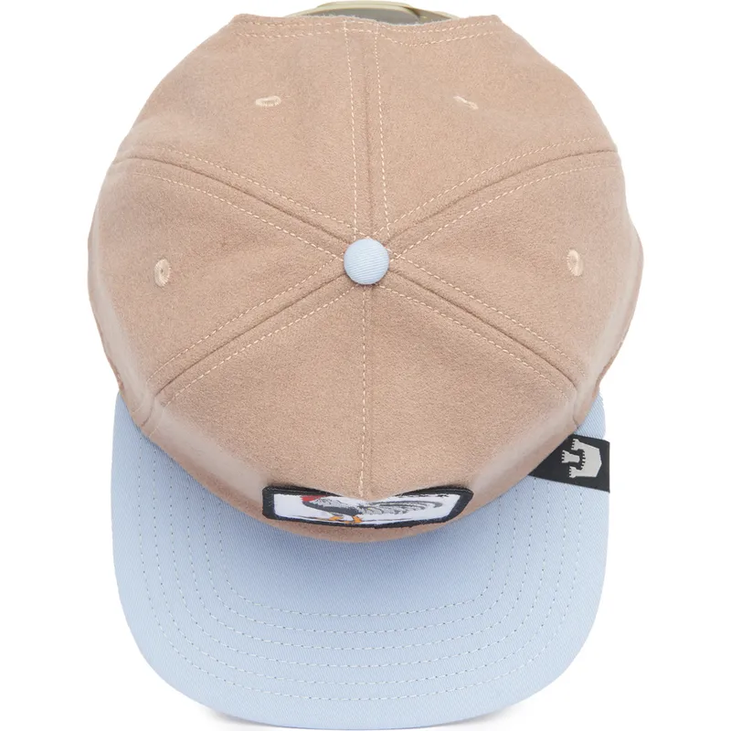 platt-keps-brun-och-bla-snapback-tupp-cock-free-range-the-farm-flats-fran-goorin-bros