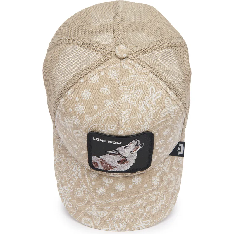 cepice-zaoblena-zadne-zvire-bezova-snapback-lobo-lone-wolf-sign-o-the-times-the-farm-paisley-the-farm-de-goorin-bros