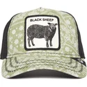 truckerkeps-gron-och-svart-far-black-sheep-parade-the-farm-paisley-fran-goorin-bros