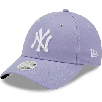 Böjd lila justerbar keps för dam 9FORTY League Essential från New York Yankees MLB av New Era