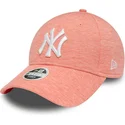gebogene-rosa-verstellbare-damen-kappe-9forty-jersey-der-new-york-yankees-mlb-von-new-era