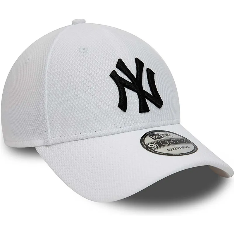 weisse-verstellbare-gebogene-kappe-9forty-diamond-era-essential-der-new-york-yankees-mlb-von-new-era
