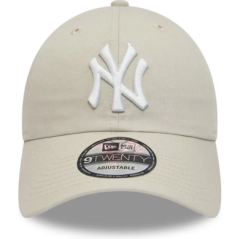 beige-justerbar-kurvkeps-9twenty-league-essential-new-york-yankees-mlb-fran-new-era