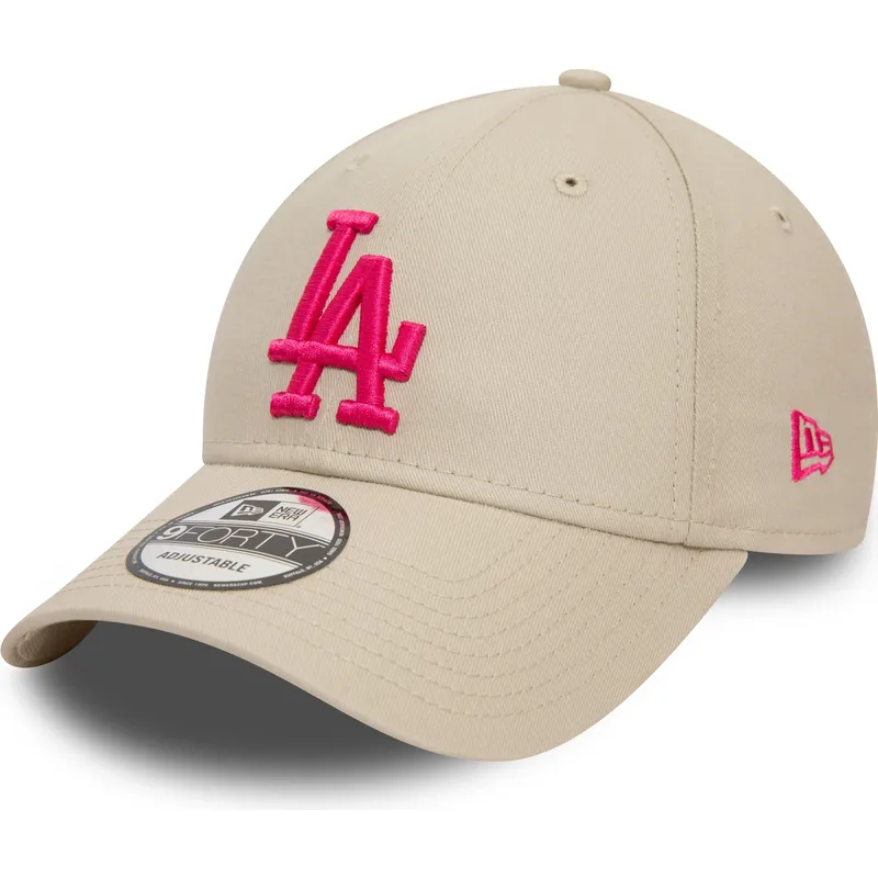 cepice-zaoblena-bezova-nastavitelny-rosa-9forty-league-essential-los-angeles-dodgers-mlb-new-era