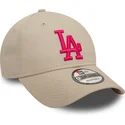 cepice-zaoblena-bezova-nastavitelny-rosa-9forty-league-essential-los-angeles-dodgers-mlb-new-era