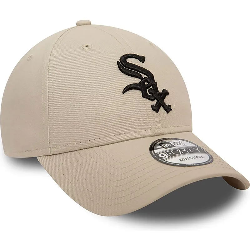 verstellbare-beige-9forty-league-essential-kappe-der-chicago-white-sox-mlb-von-new-era