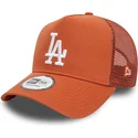 braune-trucker-cap-a-frame-league-essential-der-los-angeles-dodgers-mlb-von-new-era