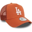 braune-trucker-cap-a-frame-league-essential-der-los-angeles-dodgers-mlb-von-new-era