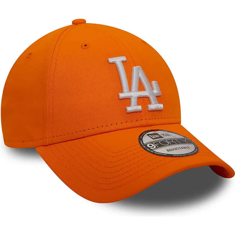 cepice-zaoblena-oranzova-nastavitelny-9forty-league-essential-los-angeles-dodgers-mlb-new-era