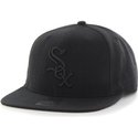 47-brand-flat-brim-schwarzes-logo-chicago-white-sox-mlb-sure-shot-snapback-cap-schwarz-