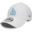 verstellbare-weisse-curve-cap-mit-blauem-logo-9forty-team-outline-der-los-angeles-dodgers-mlb-von-new-era
