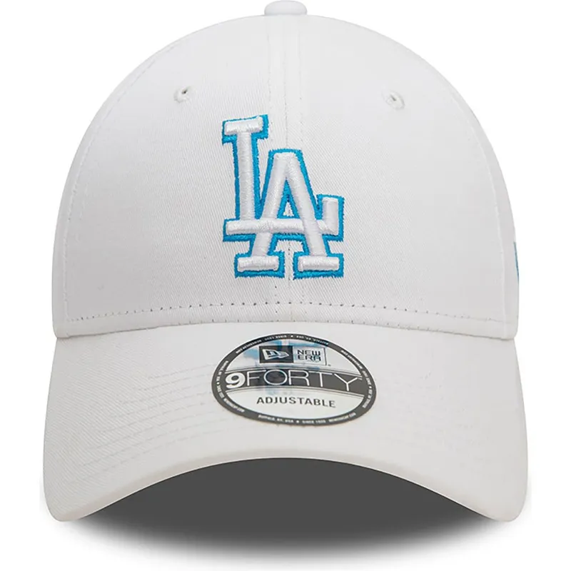 cepice-zaoblena-bila-nastavitelny-9forty-team-outline-los-angeles-dodgers-mlb-new-era