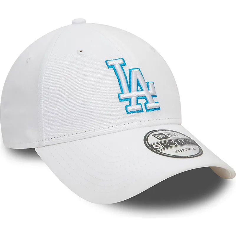 cepice-zaoblena-bila-nastavitelny-9forty-team-outline-los-angeles-dodgers-mlb-new-era