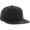 47-brand-flat-brim-schwarzes-logo-chicago-white-sox-mlb-sure-shot-snapback-cap-schwarz-