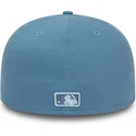 new-era-59fifty-league-essential-new-york-yankees-mlb-blaue-angepasste-flache-kappe-mit-blauem-logo