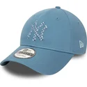 new-era-new-york-yankees-mlb-9forty-seasonal-infill-verstellbare-blaue-kappe-mit-gebogenem-schirm