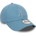 new-era-new-york-yankees-mlb-9forty-seasonal-infill-verstellbare-blaue-kappe-mit-gebogenem-schirm