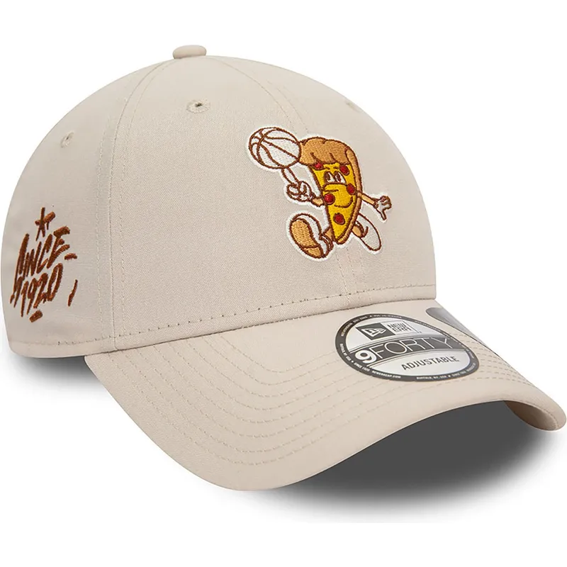 beige-verstellbare-curved-cap-9forty-repreve-basketball-pizza-von-new-era