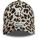 new-era-mlb-new-york-yankees-9forty-jacquard-verstellbare-damenkappe-mit-leopardenmuster