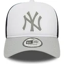 new-era-new-york-yankees-mlb-a-frame-logo-graue-trucker-kappe