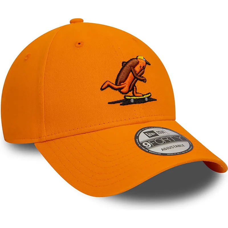 cepice-zaoblena-oranzova-nastavitelny-9forty-hot-dog-character-new-era