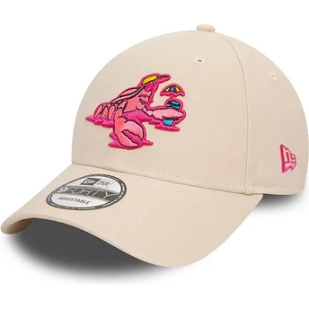 Beige justerbar 9FORTY Crab Character böjd keps från New Era