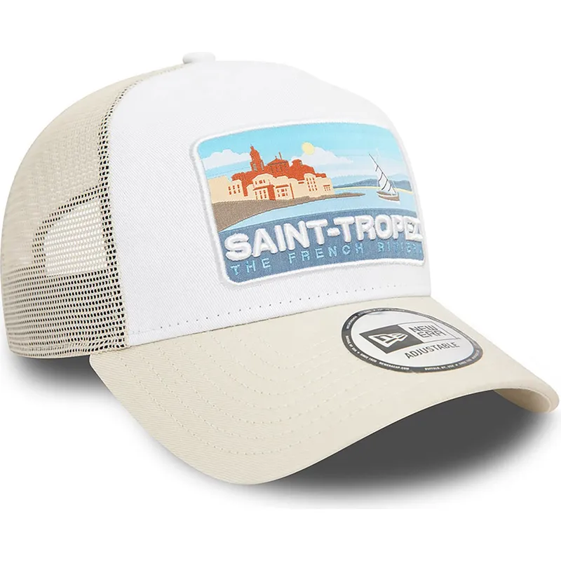 cepice-zaoblena-bezova-snapback-a-frame-summer-saint-tropez-ciudades-y-playas-new-era