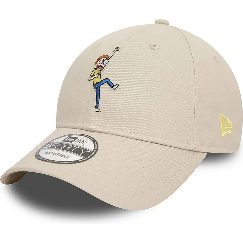 beige-verstellbare-curved-cap-9forty-character-morty-smith-rick-und-morty-von-new-era