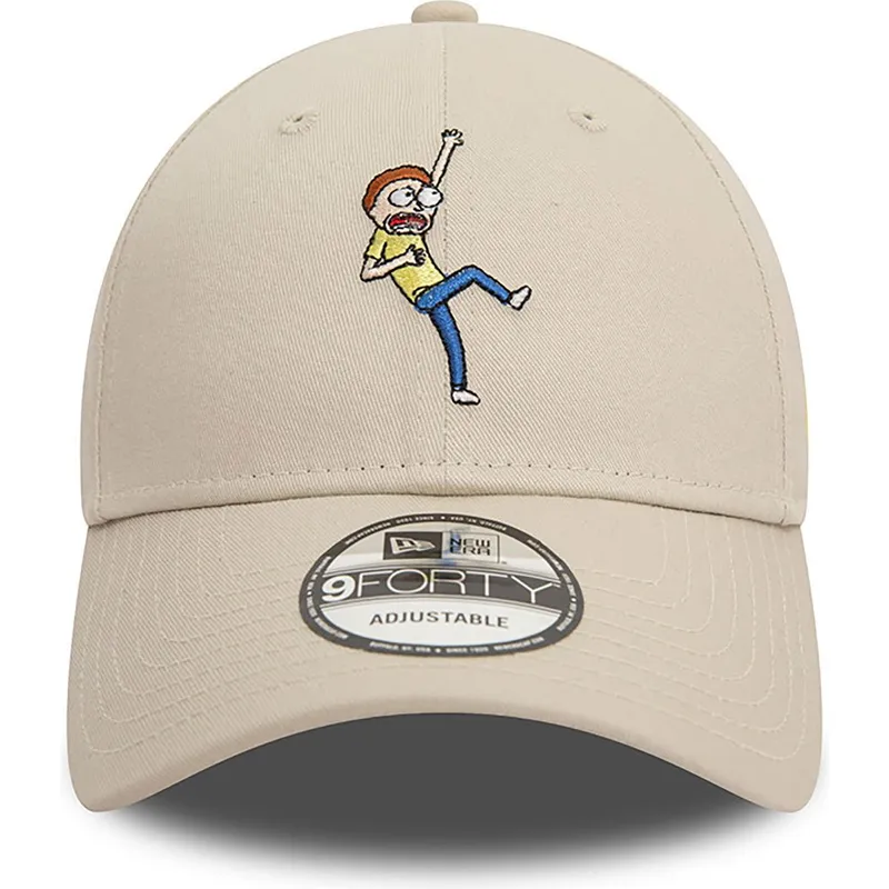 beige-verstellbare-curved-cap-9forty-character-morty-smith-rick-und-morty-von-new-era