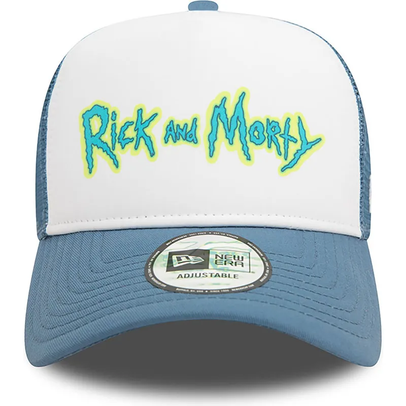 weisse-und-blaue-trucker-kappe-a-frame-character-von-rick-und-morty-von-new-era