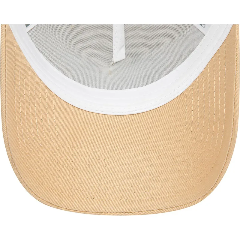 hellbraune-und-weisse-trucker-kappe-a-frame-seasonal-infill-der-los-angeles-dodgers-mlb-von-new-era