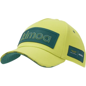 Čepice zaoblená žlutá nastavitelný pásek Patch Aston Martin F1 Team X Kimoa Aston Martin Formula 1 Kimoa