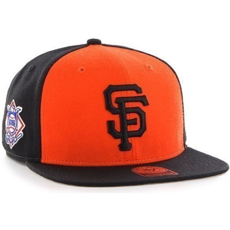 47-brand-flat-brim-san-francisco-giants-mlb-sure-shot-snapback-cap-schwarz-und-orange-