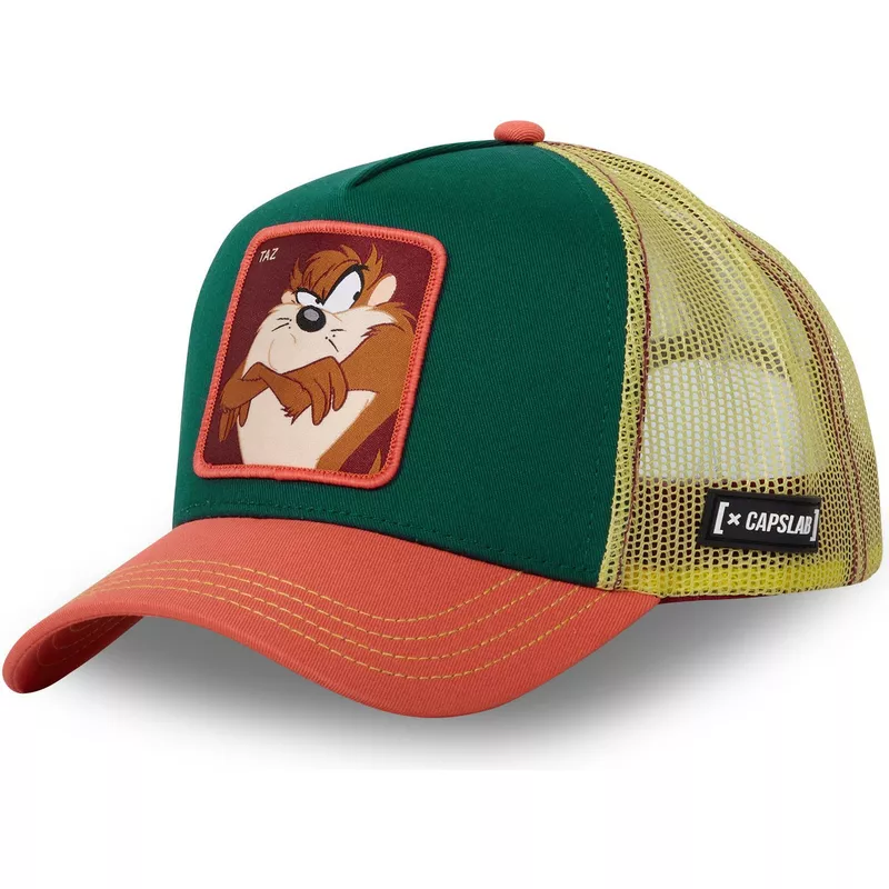 capslab-tasmanian-devil-taz2-ct-looney-tunes-green-yellow-and-orange-trucker-hat